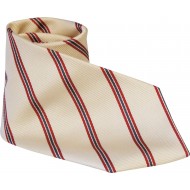 Corbata 100% seda jacquard LAMBERTTI,blanca rayas